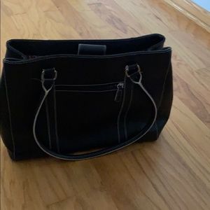Leather Briefcase bag (little rip by one handle)